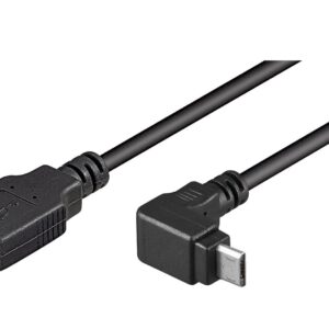 Kabelis USB A kištukas - micro USB B kištukas kampinis 1.8m