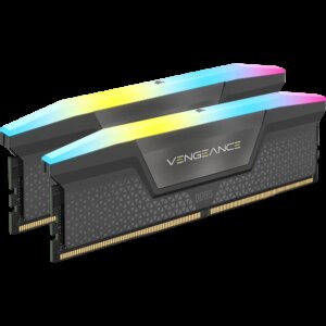 CORSAIR VENGEANCE 32GB DDR5 RAM Atmintis | 6000 MT/s, CL38, 2x16GB, Grey, RGB
