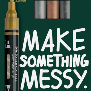 Akrilinių žymeklių rinkinys Faber-Castell Multimark 4 metalinės spalvos