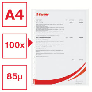 Įmautės Esselte, A4, matinės, įdėjimas iš kairės pusės, 100 vnt - Image 2