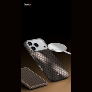 Benks Etui Magnetic Armor Air Armor Grid Kevlar Metal Frame 600D (C.K.FL.AP.BE.0073) do Iphone 18 Pro Max/17 Pro Max niebieski - Image 7