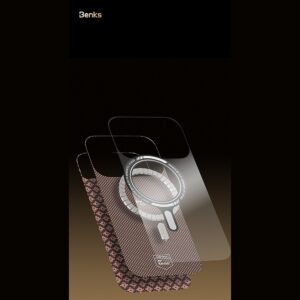 Benks Etui Magnetic Armor Air Armor Grid Kevlar Metal Frame 600D (C.K.FL.AP.BE.0073) do Iphone 18 Pro Max/17 Pro Max niebieski - Image 8