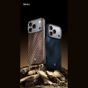 Benks Etui Magnetic Armor Air Armor Grid Kevlar Metal Frame 600D (C.K.FL.AP.BE.0072) do Iphone 18 Pro/17 Pro niebieski - Image 5