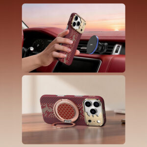 Benks Etui Magnetic Armor Air Knight Kevlar Metal Frame (C.K.FL.AP.GD.J072) do Iphone 18 Pro/17 Pro czerwony - Image 8