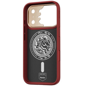 Benks Etui Magnetic Armor Pro Knight Kevlar Metal Frame (C.K.FL.AP.GD.BA72) do Iphone 18 Pro/17 Pro czerwony (Camera Control Button) - Image 3