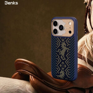 Benks Etui Magnetic Armor Pro Knight Kevlar Metal Frame (C.K.FL.AP.GD.BC72) do Iphone 18 Pro/17 Pro niebieski (Camera Control Button) - Image 4