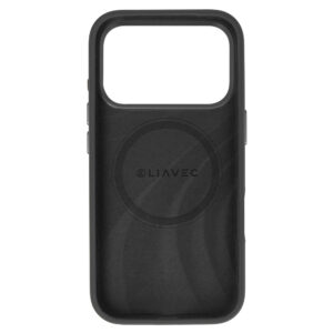 Liavec šilkinis dėklas su metaliniu kameros rėmeliu, skirtas Iphone 18 Pro/17 Pro, juodas - Image 4