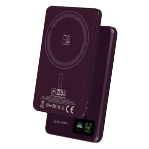 Blavec Power Bank 5000mAh BJ-03 Ultra Slim 7,8mm - Typ C - 22,5W magnetyczny indukcyjny Magsafe 3 w 1 (PBBJ03-MC5P) fioletowy aluminium - Image 2