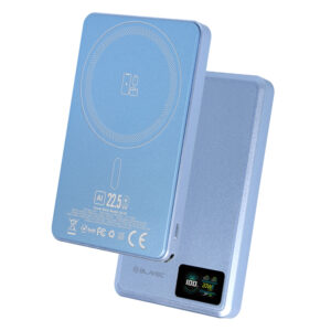 Blavec Power Bank 10000mAh BJ-03 Slim 13,5mm - Typ C - 22,5W magnetyczny indukcyjny Magsafe 3 w 1 (PBBJ03-MC10LB) jasnoniebieski aluminium - Image 2