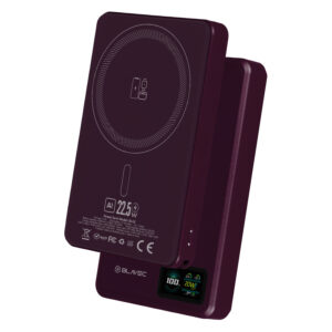 Blavec Power Bank 10000mAh BJ-03 Slim 13,5mm - Typ C - 22,5W magnetyczny indukcyjny Magsafe 3 w 1 (PBBJ03-MC10P) fioletowy aluminium - Image 2