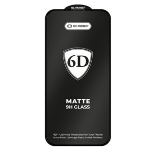 Hartowane szkło Tel Protect Full Glue 6D Matte do Iphone 18 Pro Czarne - Image 3