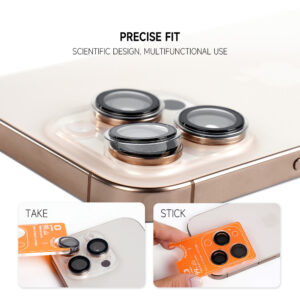 Hartowane szkło Tel Protect Titanium Lens 99% AR na aparat do Iphone 18 Pro/18 Pro Max przezroczyste (obiektyw 3 sztuki) - Image 4