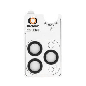 Hartowane szkło Tel Protect 3D Lens na aparat do Iphone 18 Pro/18 Pro Max czarne (obiektyw 3 sztuki) - Image 2