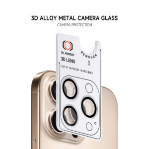 Hartowane szkło Tel Protect 3D Lens na aparat do Iphone 18 Pro/18 Pro Max czarne (obiektyw 3 sztuki) - Image 6