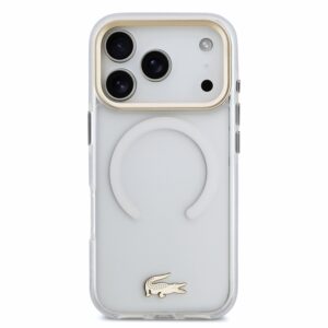 Lacoste IML Shockproof Petit Pique Gold Logo MagSafe dėklas skirtas iPhone 18 Pro skaidrus - Image 2