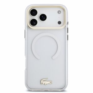 Lacoste IML Shockproof Petit Pique Gold Logo MagSafe dėklas skirtas iPhone 18 Pro Max skaidrus - Image 2