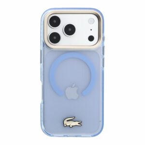 Lacoste IML Shockproof Petit Pique Gold Logo MagSafe dėklas skirtas iPhone 18 Pro Blue - Image 2
