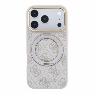 Guess PU 4G Ring Stand MagSafe dėklas skirtas iPhone 18 Pro rožinės spalvos - Image 2