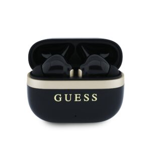 Guess Gold Line blizgaus paviršiaus TWS belaidės ausinės, juodos
