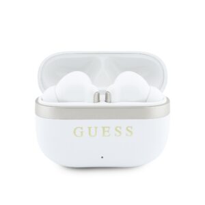 Guess Gold Line blizgios apdailos TWS belaidės ausinės, baltos