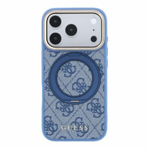Guess PU 4G Ring Stand MagSafe dėklas skirtas iPhone 18 Pro Max Blue - Image 2