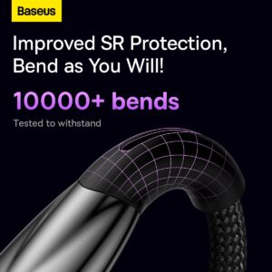 Baseus Glimmer serijos greitojo įkrovimo duomenų perdavimo laidas USB-C - USB-C 100W 1m juodas - Image 2