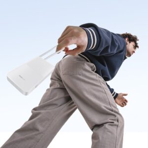 Baseus EnerFill FC51 Bipow 2 Pro 22.5W išorinė baterija su integruotu laidu 10000mAh Moon White