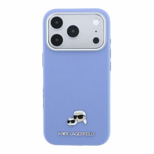 Karl Lagerfeld PU Grained Semi Wrap K&CH Heads Magsafe dėklas skirtas iPhone 18 Pro Max Blue - Image 2