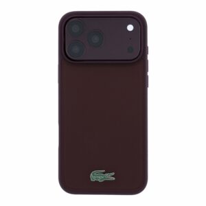 Lacoste PVC Iconic Petit Pique Metal Logo MagSafe dėklas skirtas iPhone 18 Pro Burgundy - Image 2