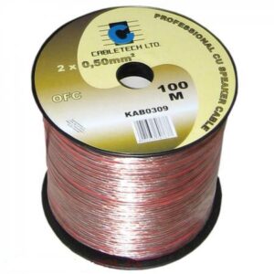 Laidas kolonėlėms 2x0.5mm² skaidrus, OFC varinis - Image 1