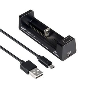 Mikroprocesorinis įkroviklis Li-ion akumuliatoriaus celei 3.7V 10440-26650 su LED indikacija per USB, XTAR