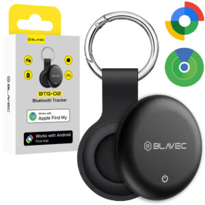 Blavec GPS lokatorius BTG-02 – „Bluetooth“ sekiklis, suderinamas su Apple ir Android + dėklas raktų pakabukas (BTBTG02-KB) juodas