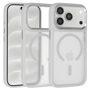 Liavec Cloudy Case with Metal Camera Frame do Iphone 18 Pro/17 Pro szary (Camera Control Button)