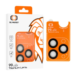Hartowane szkło Tel Protect Titanium Lens 99% AR na aparat do Iphone 18 Pro/18 Pro Max czarne (obiektyw 3 sztuki)