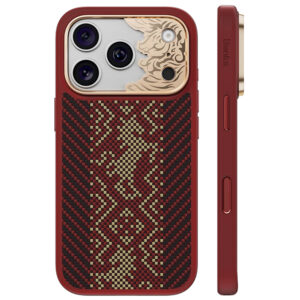 Benks Etui Magnetic Armor Pro Knight Kevlar Metal Frame (C.K.FL.AP.GD.BA73) do Iphone 18 Pro Max/17 Pro Max czerwony (Camera Control Button)