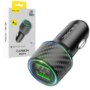 Blavec Automobilinis įkroviklis BS-21A Carbon - 2xUSB - QC 3.0 36W 3A (CCBS21AC-2UB36) juodas - Image 1