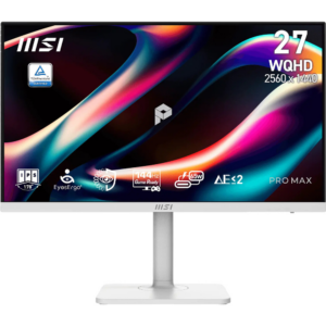 Monitorius MSI PRO MAX 271QPHW E14 / 68,6 cm (27") / 2560x1440 (WQHD) / IPS / 144 Hz / 4 ms (GTG) / 300 nits / 1500:1 / KVM / adjustable height