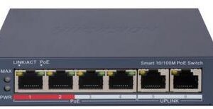 Hikvision DS-3E1106P-EI tinklo komutatorius Valdomas Fast Ethernet (10/100) Maitinimas per Eternetą (PoE) Pilka - Image 2