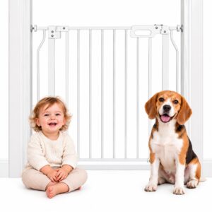 Balti plieniniai apsauginiai varteliai laiptams ir durims 75-83 cm ECOTOYS