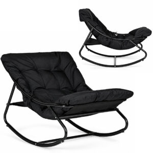 Sodo supamas krėslas gultas su pagalve terasai balkonui juodas MultiGarden - Image 1