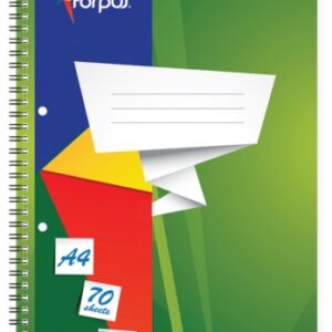Sąsiuvinis su spirale Forpus, A4/70, linija, minkštas viršelis 0722-022