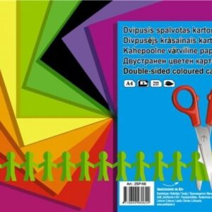 Kartonas SMLT, A4, 190 g, spalvotas, dvipusis, 8 lapai