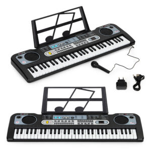 Didelis pianino klaviatūra su mikrofonu vaikams + maitinimo šaltinis