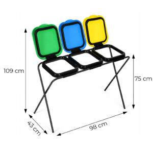 Atliekų rūšiavimo stovas 3x120 litrų šiukšliadėžė atliekoms 3 vietų rėmas MultiGarden - Image 10