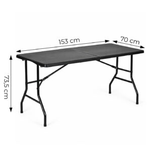Sudedamas sodo kateringinis stalas 153x70 cm, lagamino tipo, juodas MultiGarden - Image 10