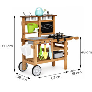 Lauko virtuvėlė vaikams su priedais ir kreidine lenta ECOTOYS - Image 10