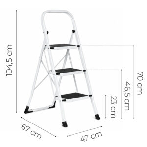 3-step steel ladder non-slip steps foldable ModernHome - Image 10