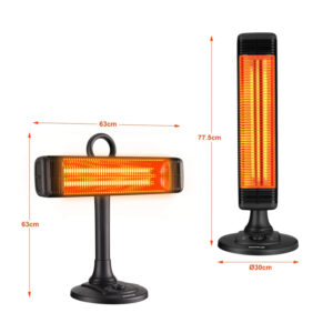 Infraraudonųjų spindulių terasos šildytuvas horizontalus vertikalus svyruojantis 1000W - Image 10