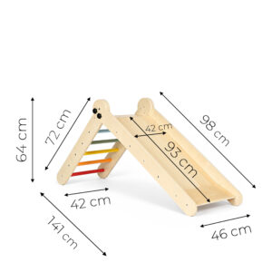 Medinė žaidimų aikštelė vaikams, Montessori laipiojimo rinkinys su kopėčiomis ir rampa HENRY ECOTOYS - Image 10