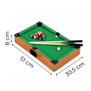 Mini biliardo stalas 50x30 cm pulo žaidimo rinkinys vaikams su priedais ECOTOYS - Image 10